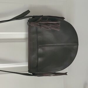 Lucky Brand Gray Leather Crossbody Bag